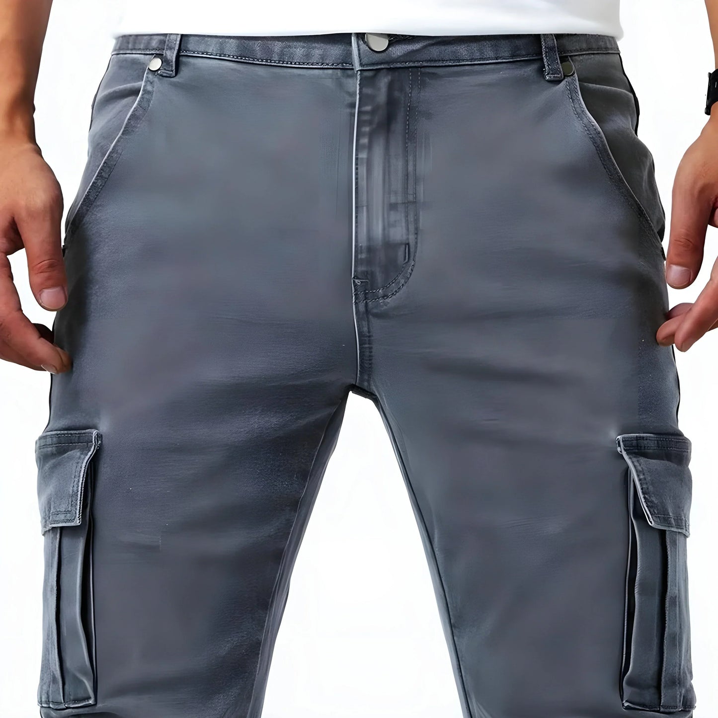 Pantalones cargo elásticos azul marino