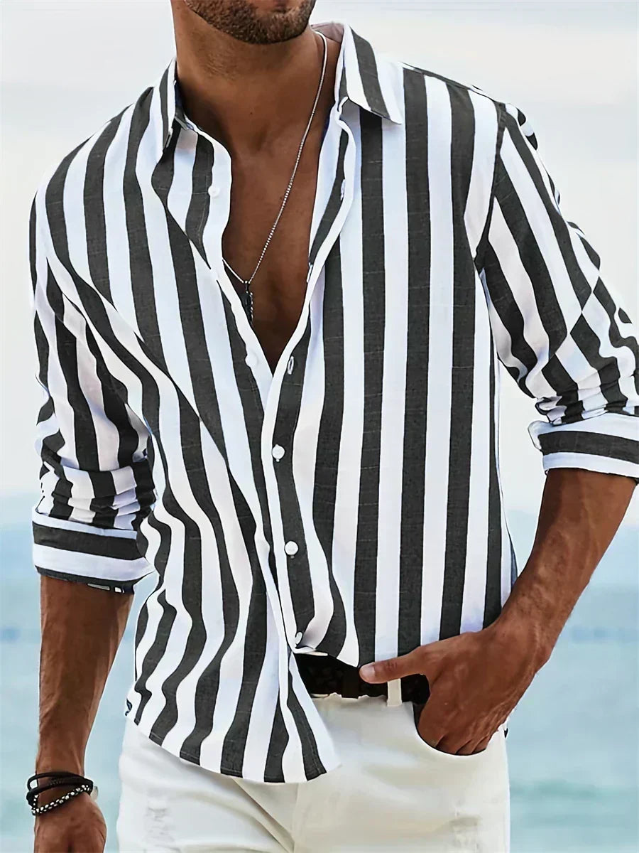 Leblanc™ | Camisa De Rayas Ligera De Verano