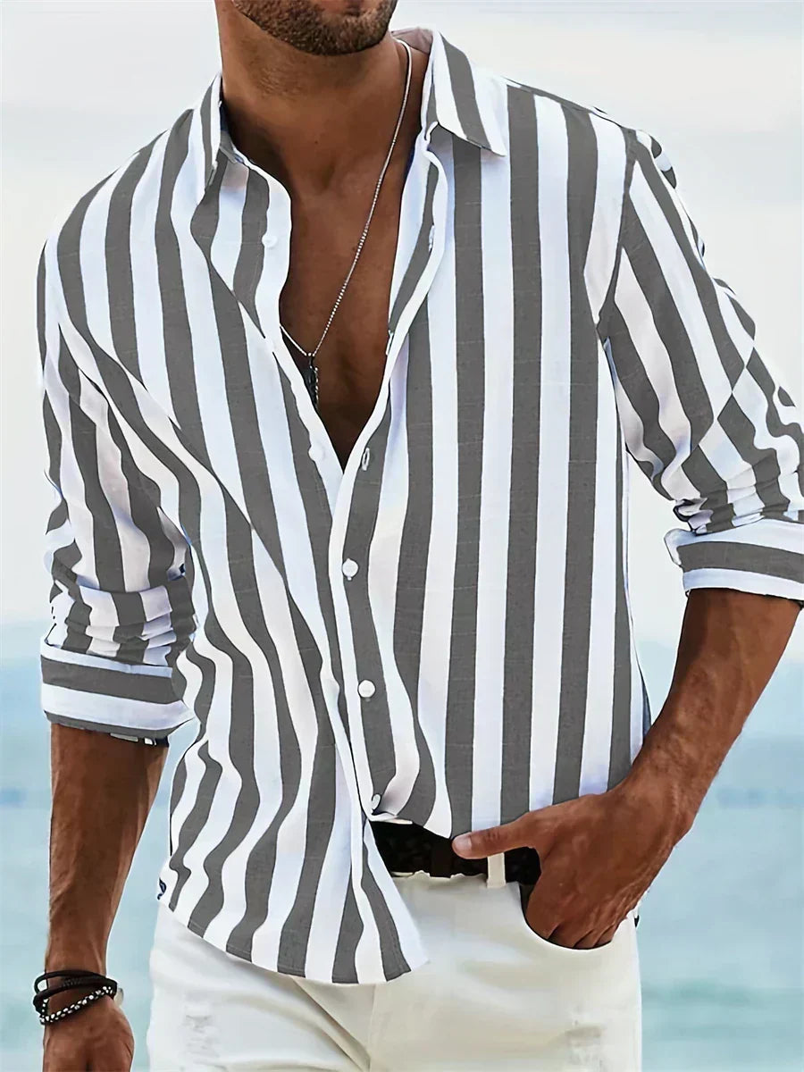 Leblanc™ | Camisa De Rayas Ligera De Verano