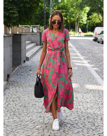 Julia | Vestido Elegante con Escote en V y Corte Moldeador