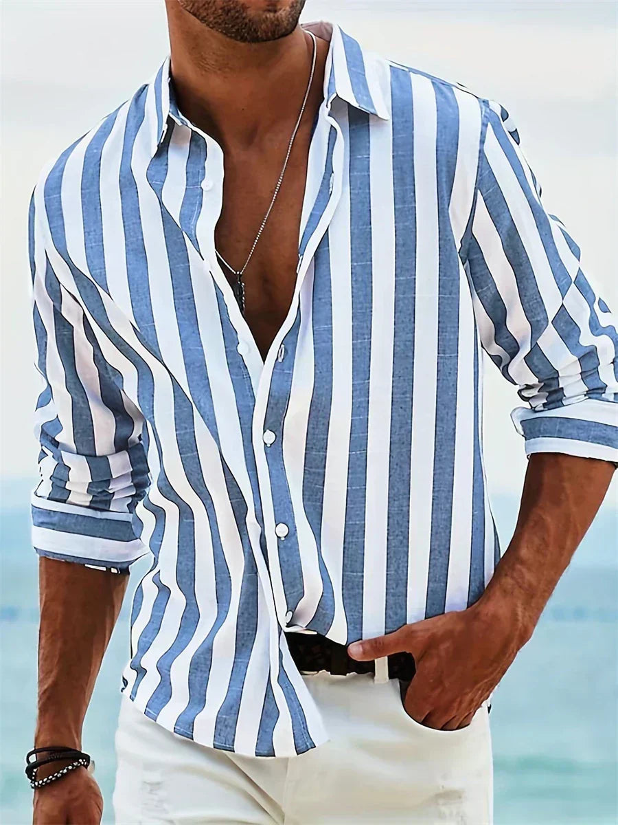 Leblanc™ | Camisa De Rayas Ligera De Verano