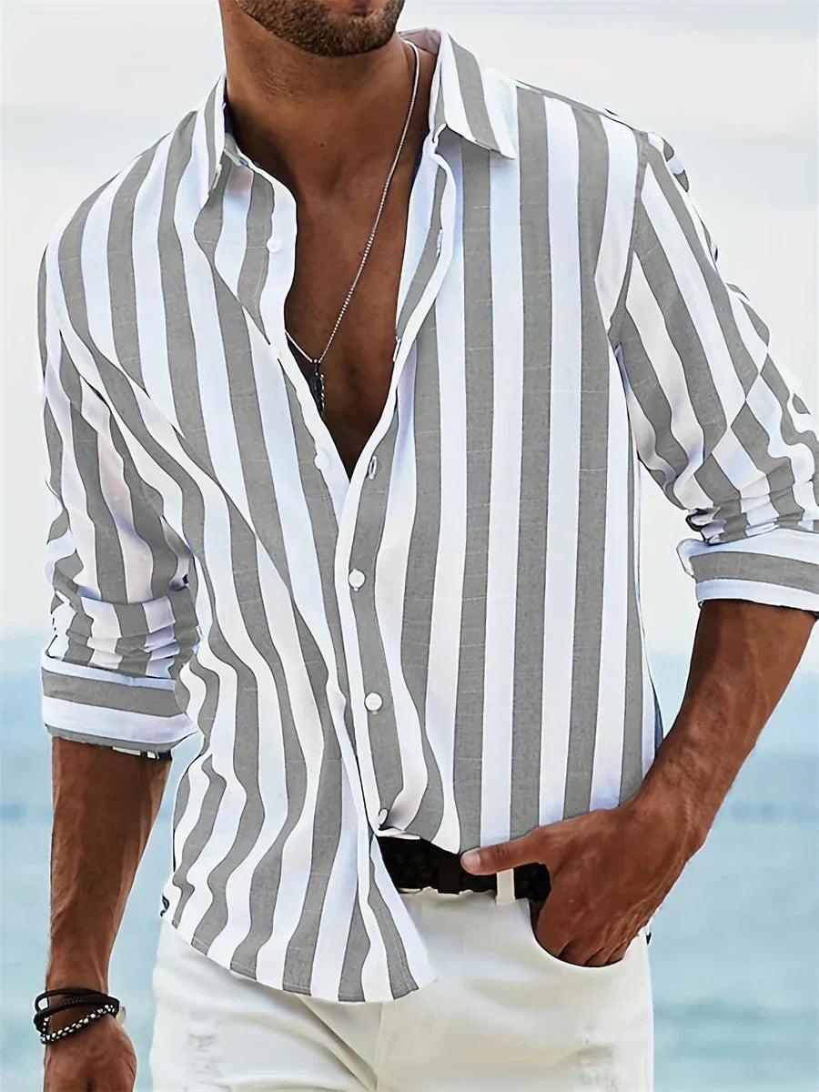 Leblanc™ | Camisa De Rayas Ligera De Verano