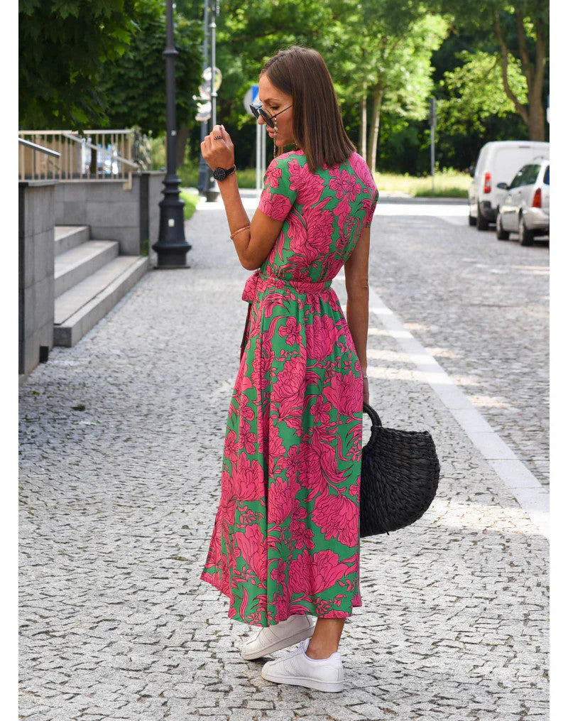 Julia | Vestido Elegante con Escote en V y Corte Moldeador