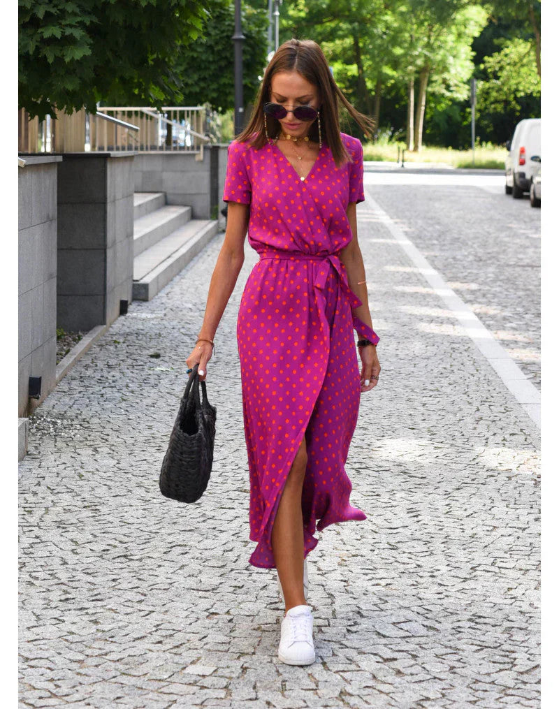 Julia | Vestido Elegante con Escote en V y Corte Moldeador