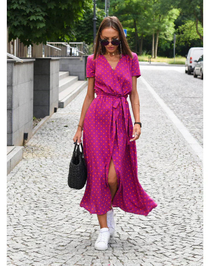 Julia | Vestido Elegante con Escote en V y Corte Moldeador