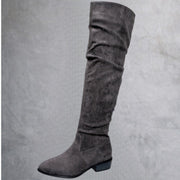 Versión alargada Botas de mujer apiladas a la moda Versátiles sobre la rodilla