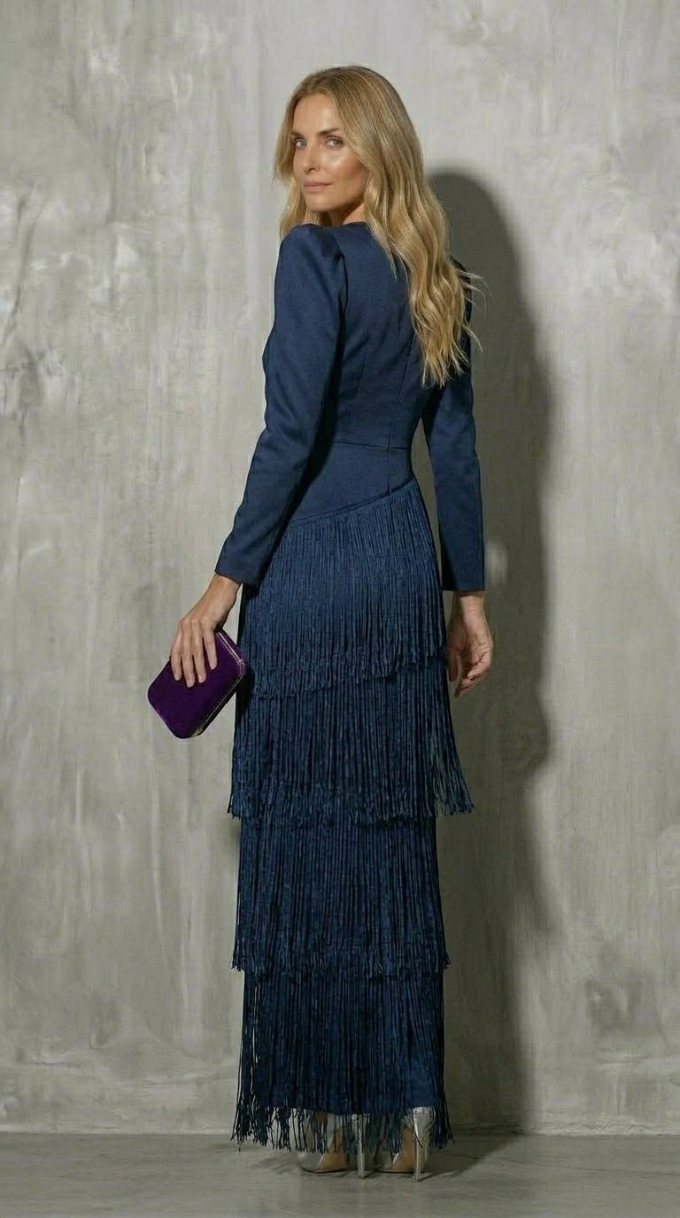 Clara - Vestido elegante flecos