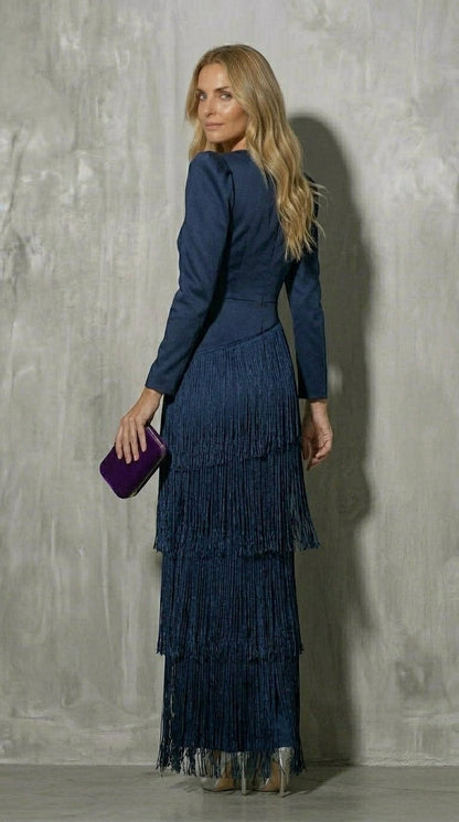 Clara - Vestido elegante flecos
