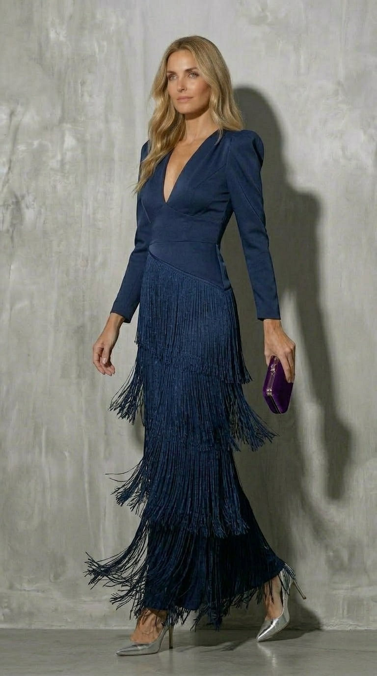 Clara - Vestido elegante flecos