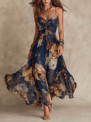 Vestido Maxi Floral de Gasa Azure