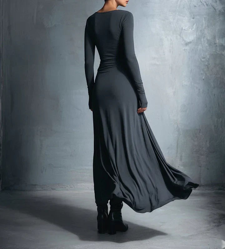 Vestido largo con lazo lateral