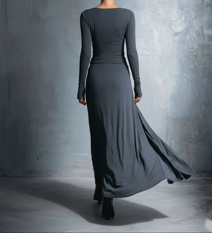 Vestido largo con lazo lateral