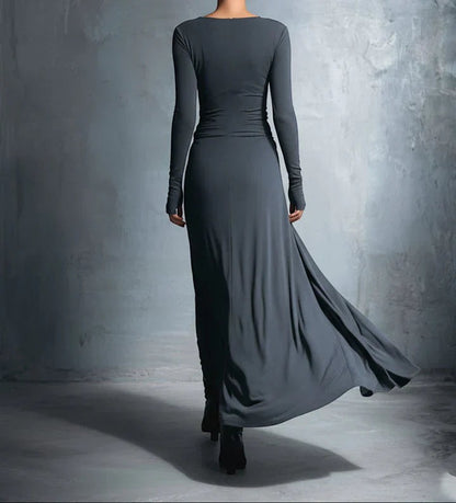 Vestido largo con lazo lateral