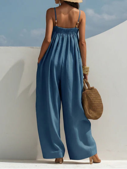 Monica | Mono Denim de Pierna Ancha
