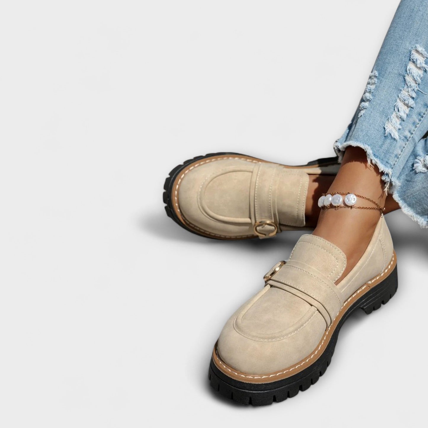 Lora™ | Mocasines Casual de Punta Redonda