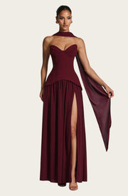 Vestido largo Vietta - Lacado Cereza