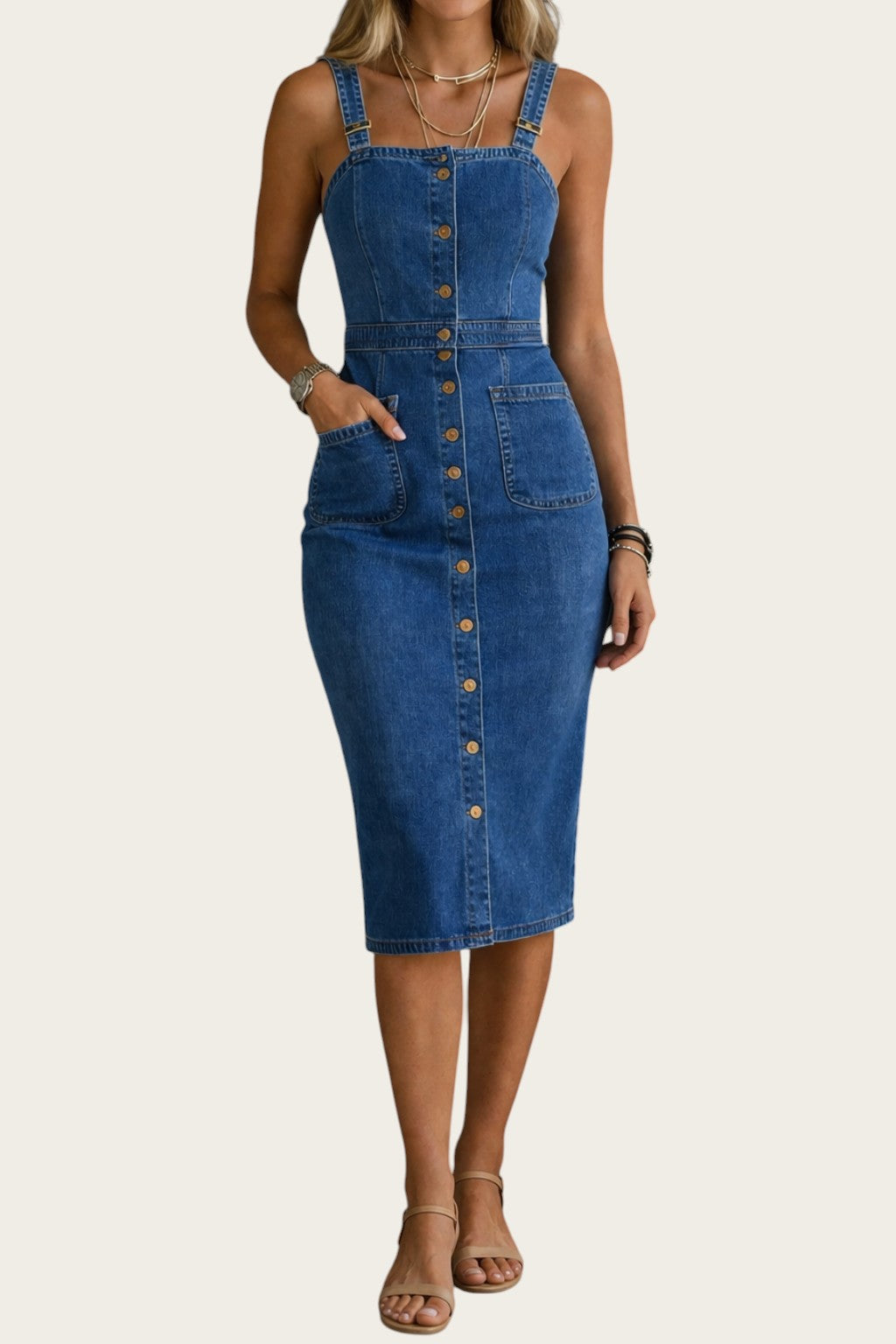 Indira | Vestido Vaquero con Botones