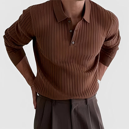 Raphael - camisa de manga larga con cuello tipo revers para hombre