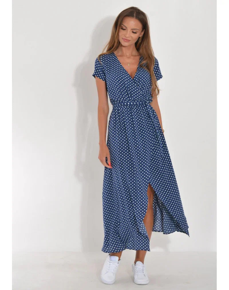 Julia | Vestido Elegante con Escote en V y Corte Moldeador