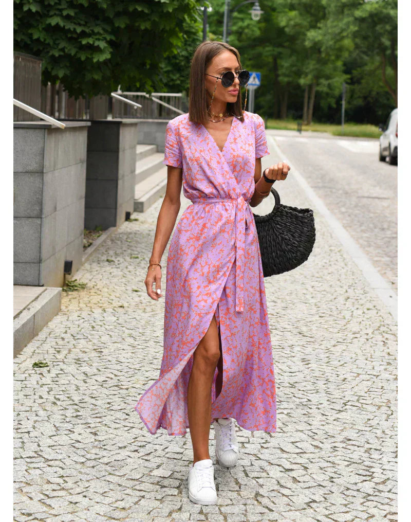 Julia | Vestido Elegante con Escote en V y Corte Moldeador