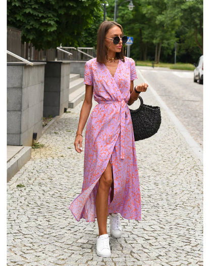 Julia | Vestido Elegante con Escote en V y Corte Moldeador