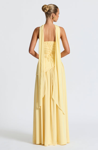 Marsel | Vestido Maxi Sin Tirantes para Mujer con Abertura Alta y Cintura Asimétrica