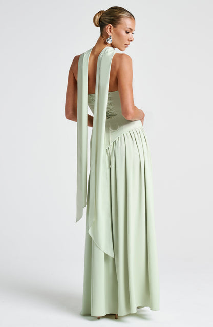 Marsel | Vestido Maxi Sin Tirantes para Mujer con Abertura Alta y Cintura Asimétrica