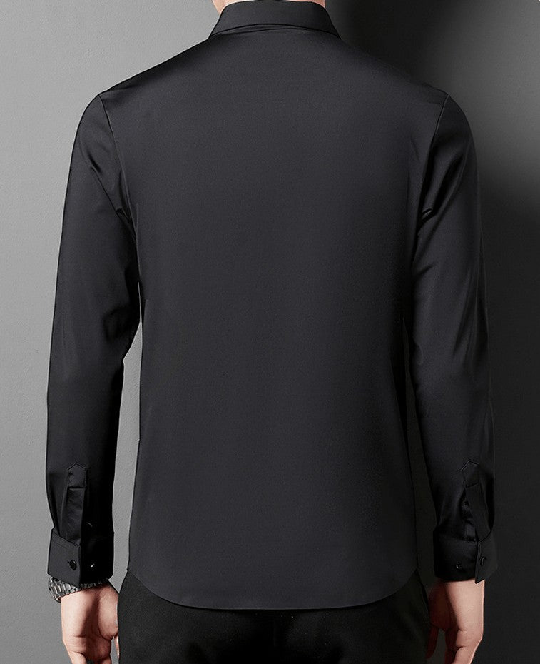 Adrian - Camisa formal sencilla y elástica para hombres