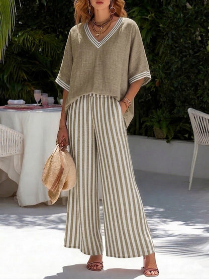 Amelia | Conjunto Rayas Lino & Algodón Chic