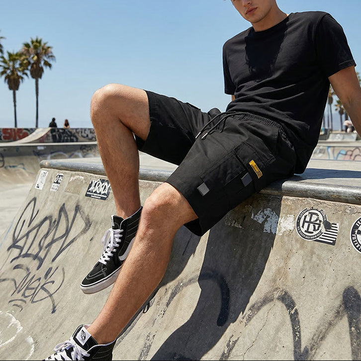 Matias -Shorts cargo casual para hombre con cordón – bolsillos multifuncionales prácticos, costuras reforzadas y corte holgado