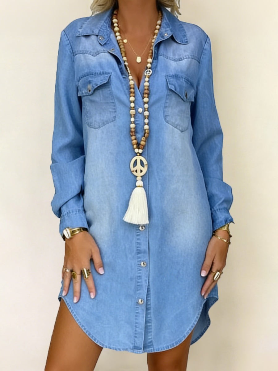 Donna | Vestido Camisero Vaquero Casual Elegante