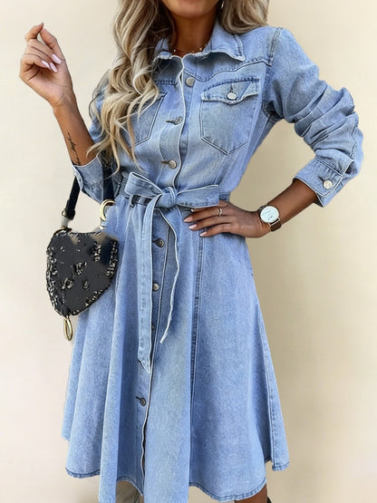 Luna | Vestido Denim de Manga Larga
