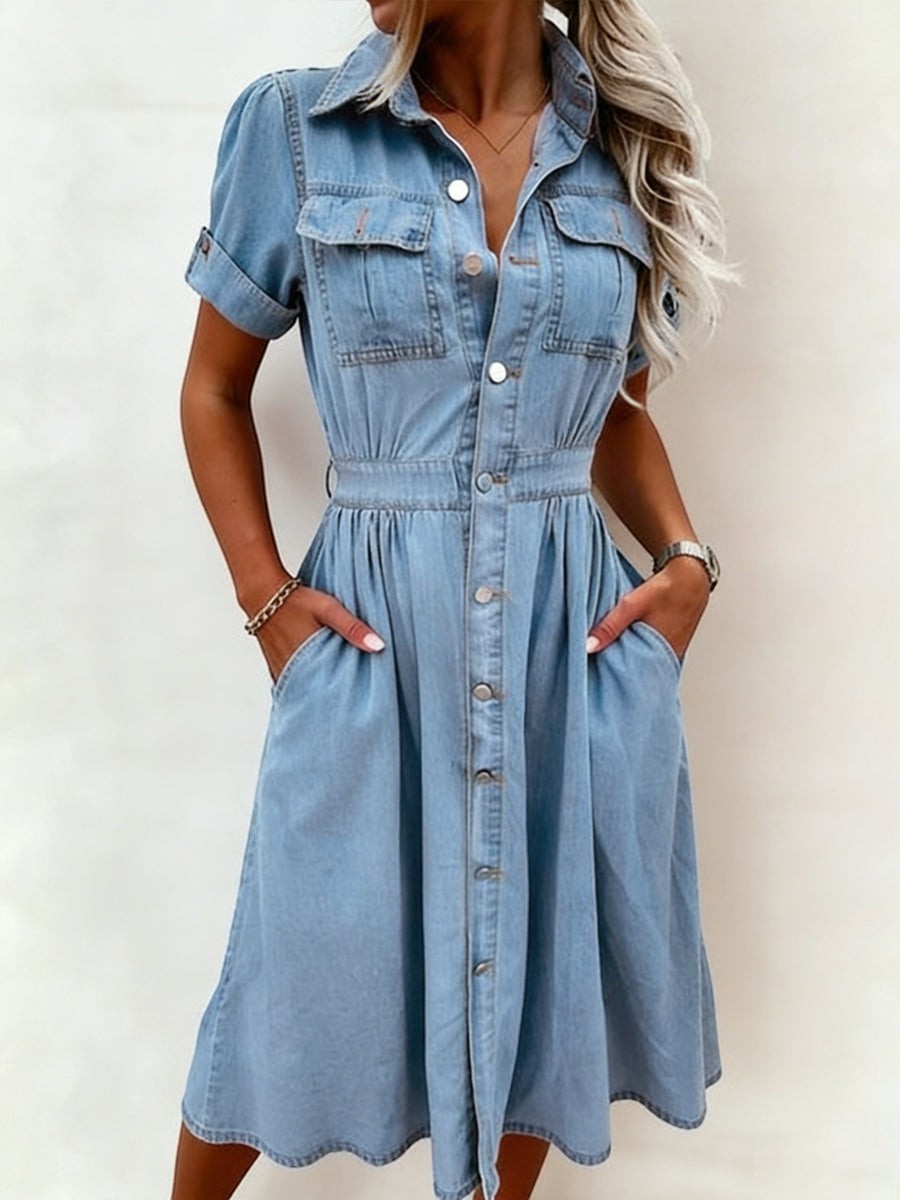 Débora | Vestido Vaquero de Manga Corta