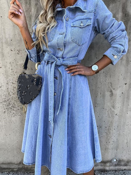 Luna | Vestido Denim de Manga Larga