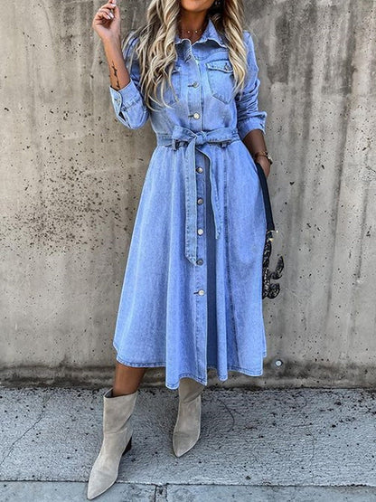 Luna | Vestido Denim de Manga Larga