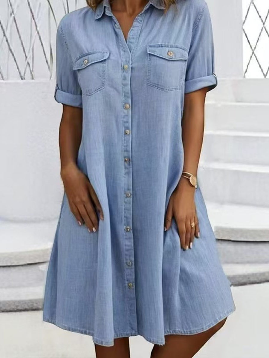 Patricia | Vestido Midi Estilo Denim Casual