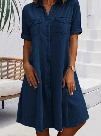 Patricia | Vestido Midi Estilo Denim Casual