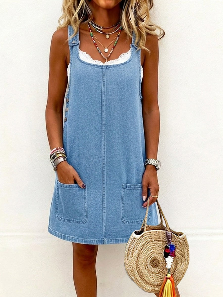 Lisa | Vestido Vaquero Tipo Peto Casual