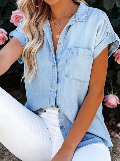 Beatriz | Camisa Denim de Manga Corta