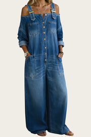 Sofía | Mono Denim con Hombros Descubiertos