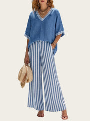 Amelia | Conjunto Rayas Lino & Algodón Chic