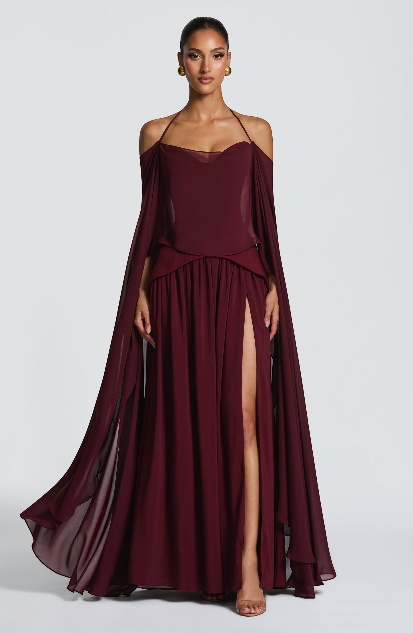 Vestido largo Vietta - Lacado Cereza