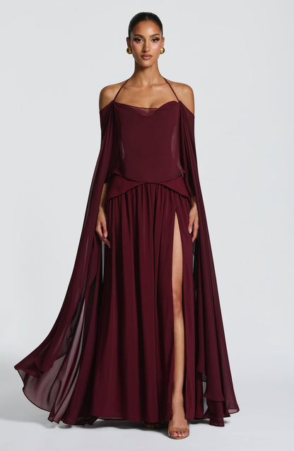 Vestido largo Vietta - Lacado Cereza