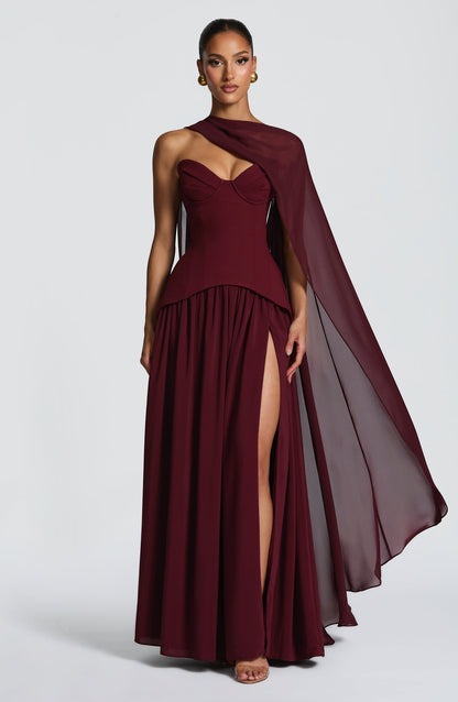 Vestido largo Vietta - Lacado Cereza