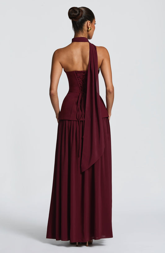 Vestido largo Vietta - Lacado Cereza