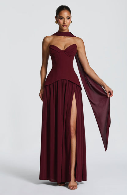 Vestido largo Vietta - Lacado Cereza