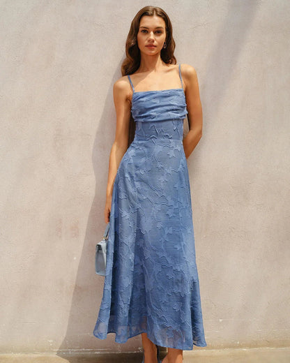 Aitana - Vestido largo estampado floral en forma de cruz