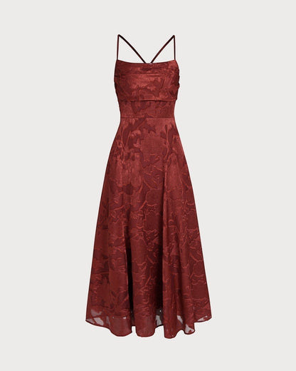 Aitana - Vestido largo estampado floral en forma de cruz
